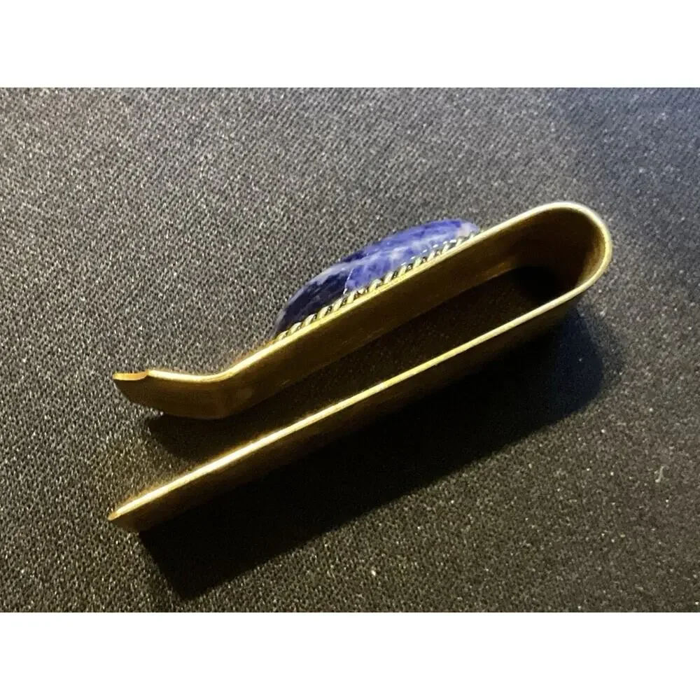 Gold Tone Demim Lapas Vintage Money Clip